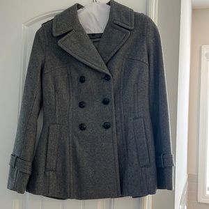Gray Express Peacoat Size Small - outside is wool material-